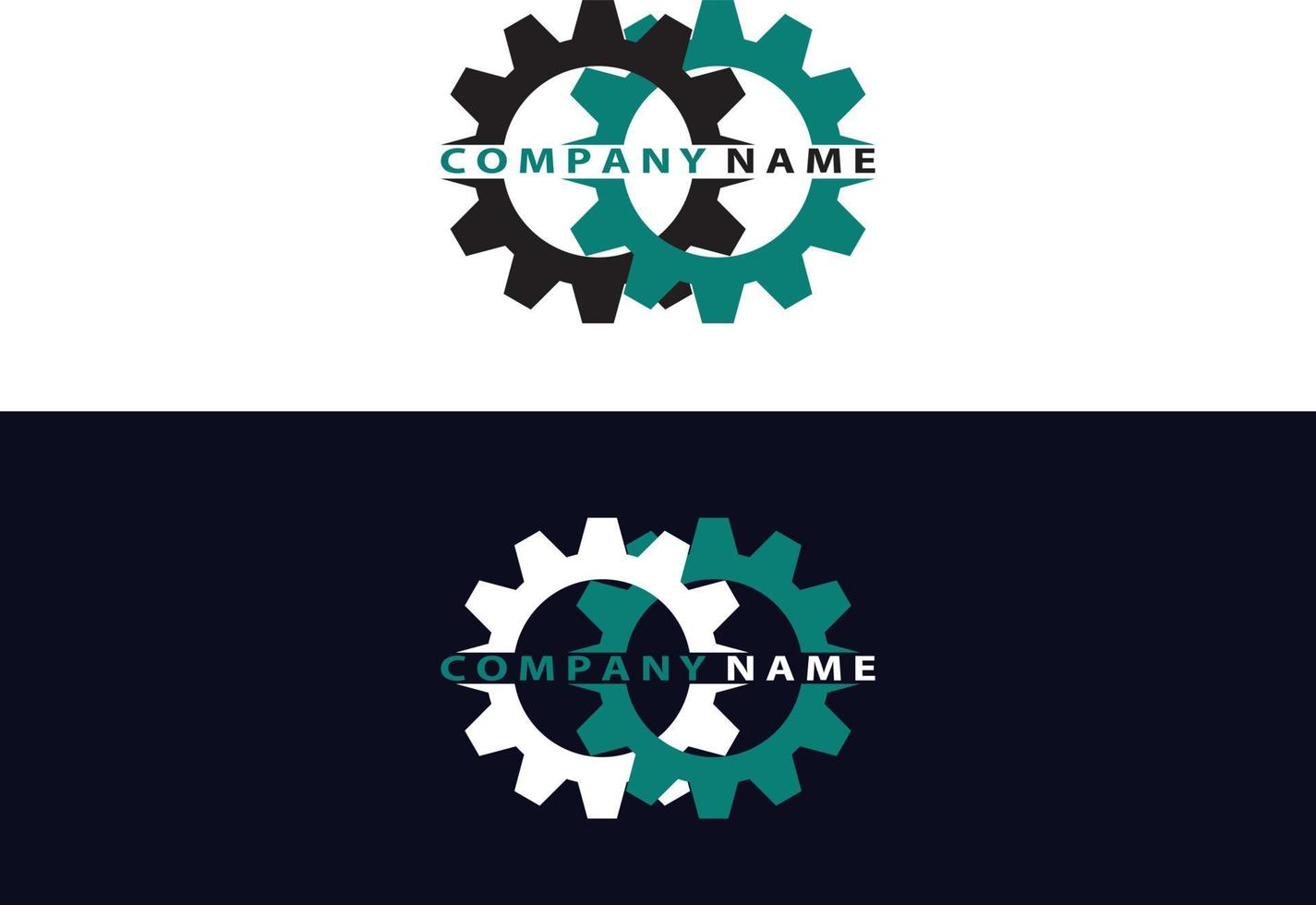 simple and modern double gear logo vector