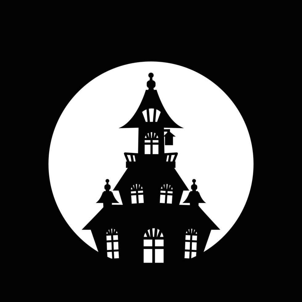 Halloween Hand drawn house vector icon