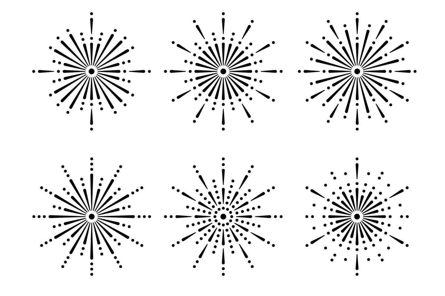 Abstract New Year Fireworks Shape Collection vector