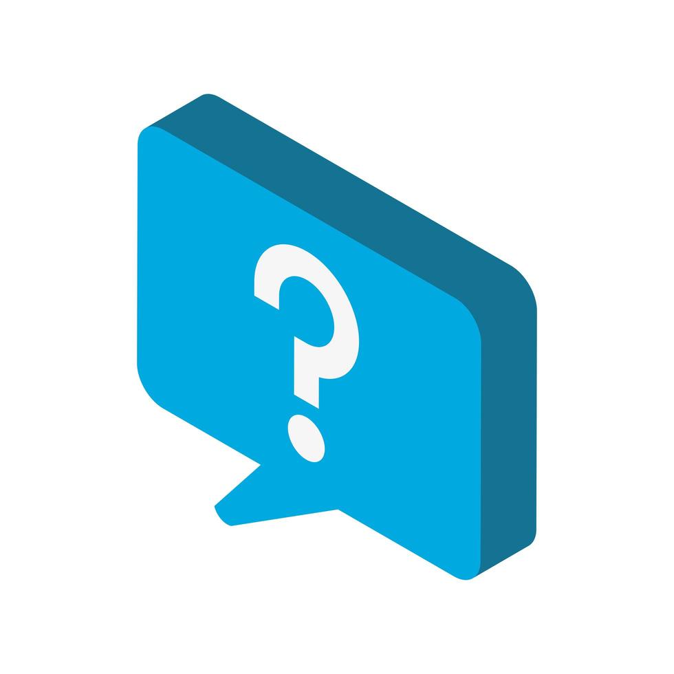 speech bubble question sign isometric icon isolated vector