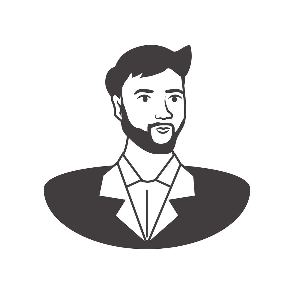 bearded man portrait vector