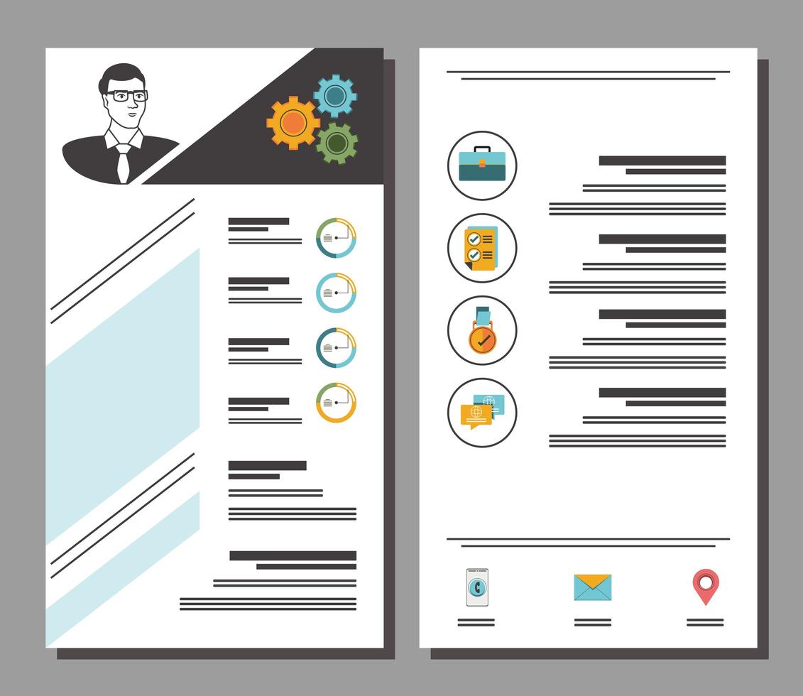 minimalist resume template vector