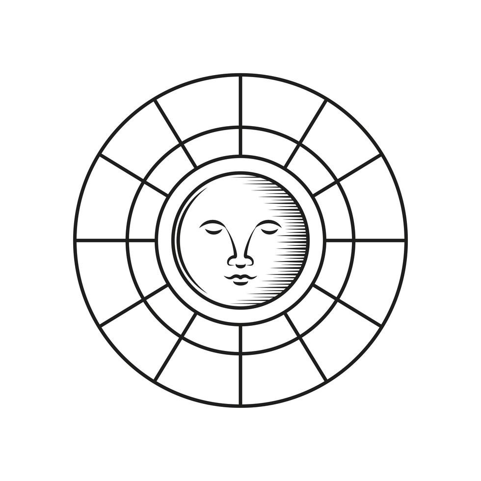 coin astrology face vector