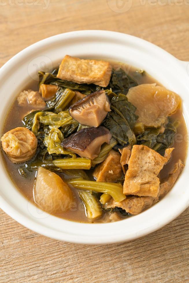 Chinese vegetable stew  with tofu or mixture of vegetables soup photo