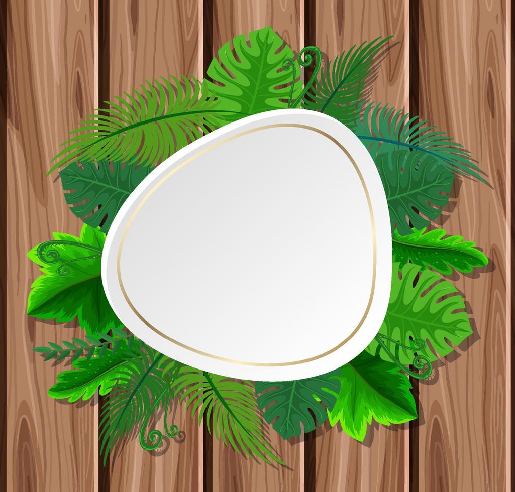Tropical leaves frame template vector