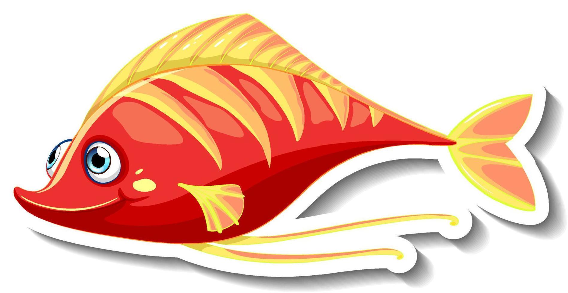 Sea Animal Cartoon Sticker with Cute Fish vector