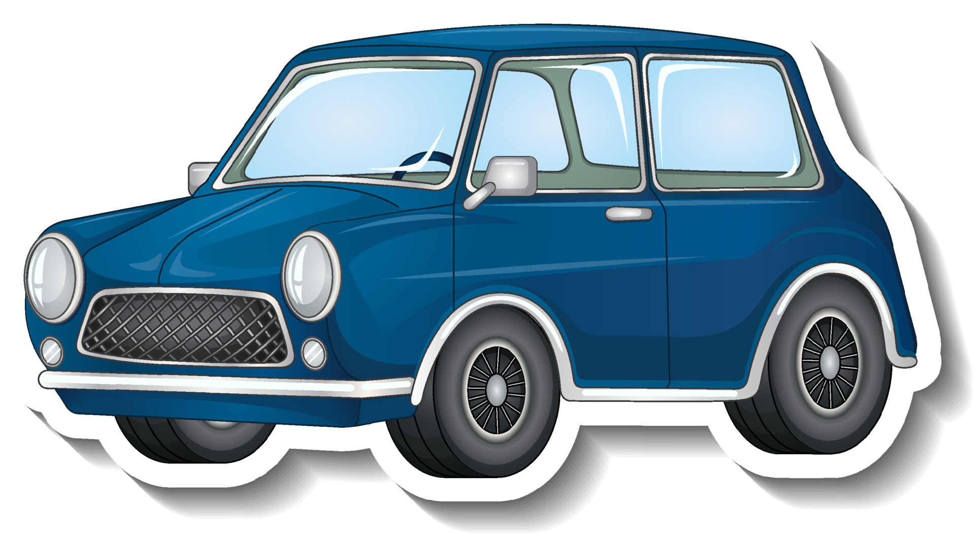 Classic car cartoon sticker on white background 3736384 Vector Art at Vecteezy