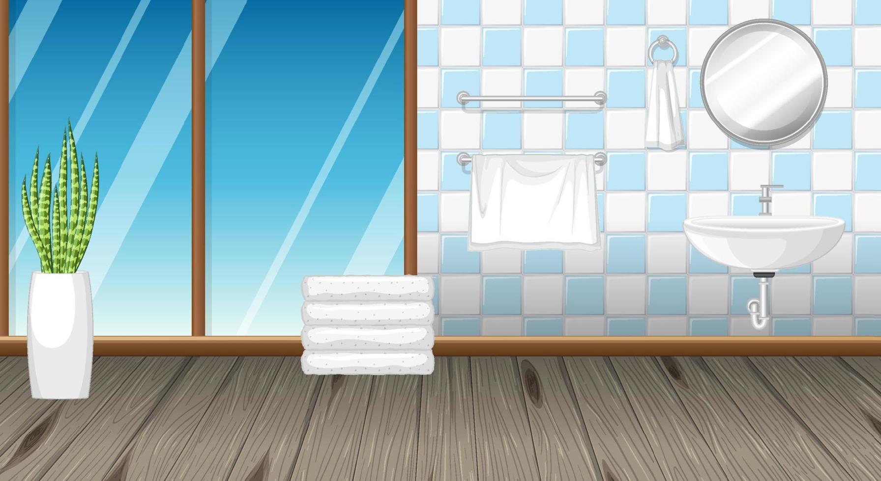 Bathroom interior design with furniture vector