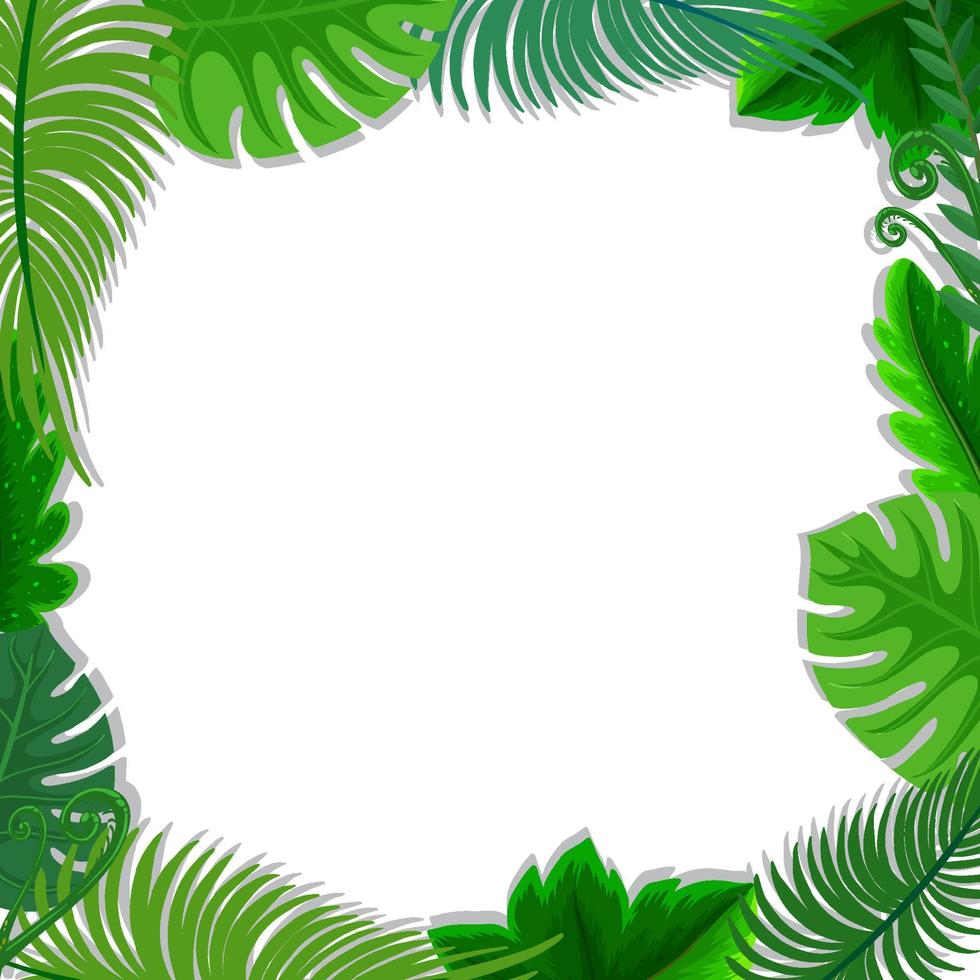 Square frame with tropical green leaves 3736398 Vector Art at Vecteezy