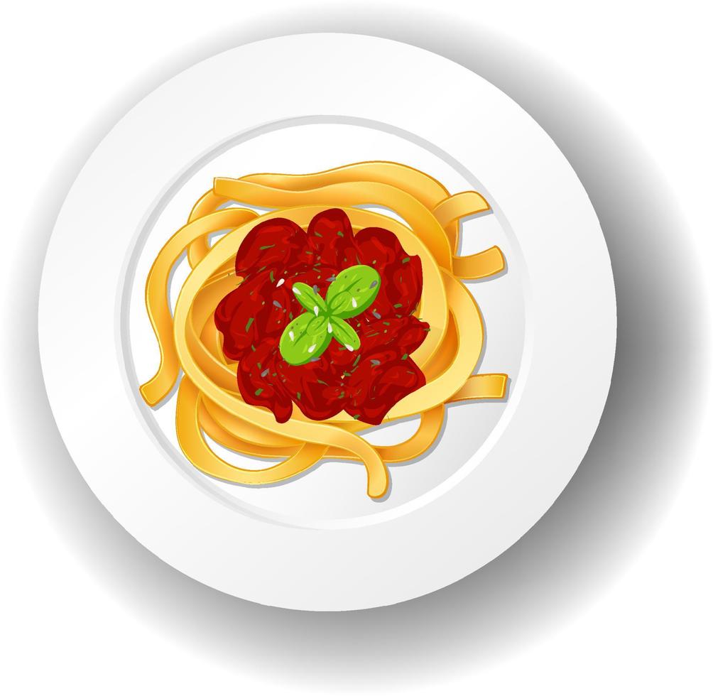 Spaghetti bolognese with tomato sauce vector