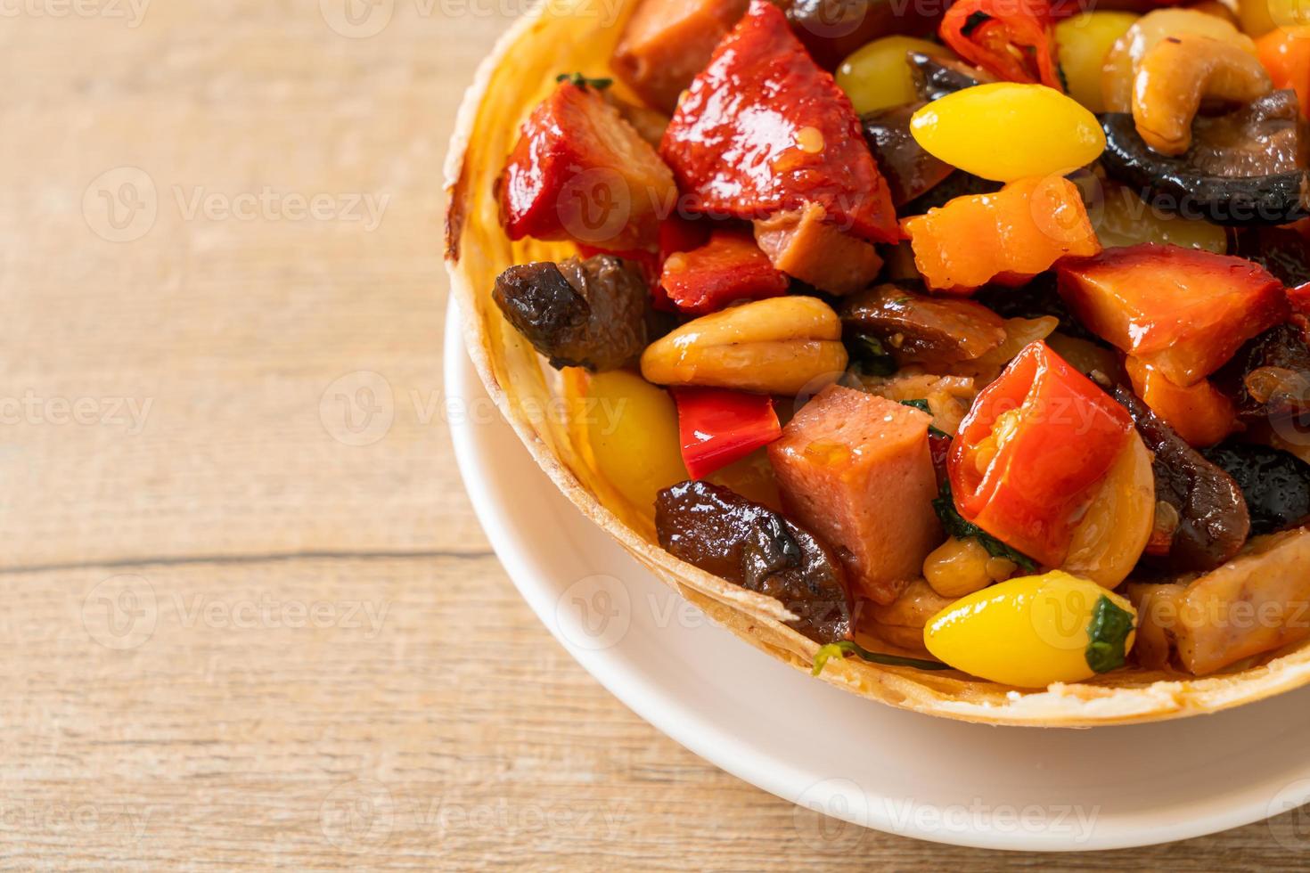 Stir fried mixed Chinese fruits and nut photo