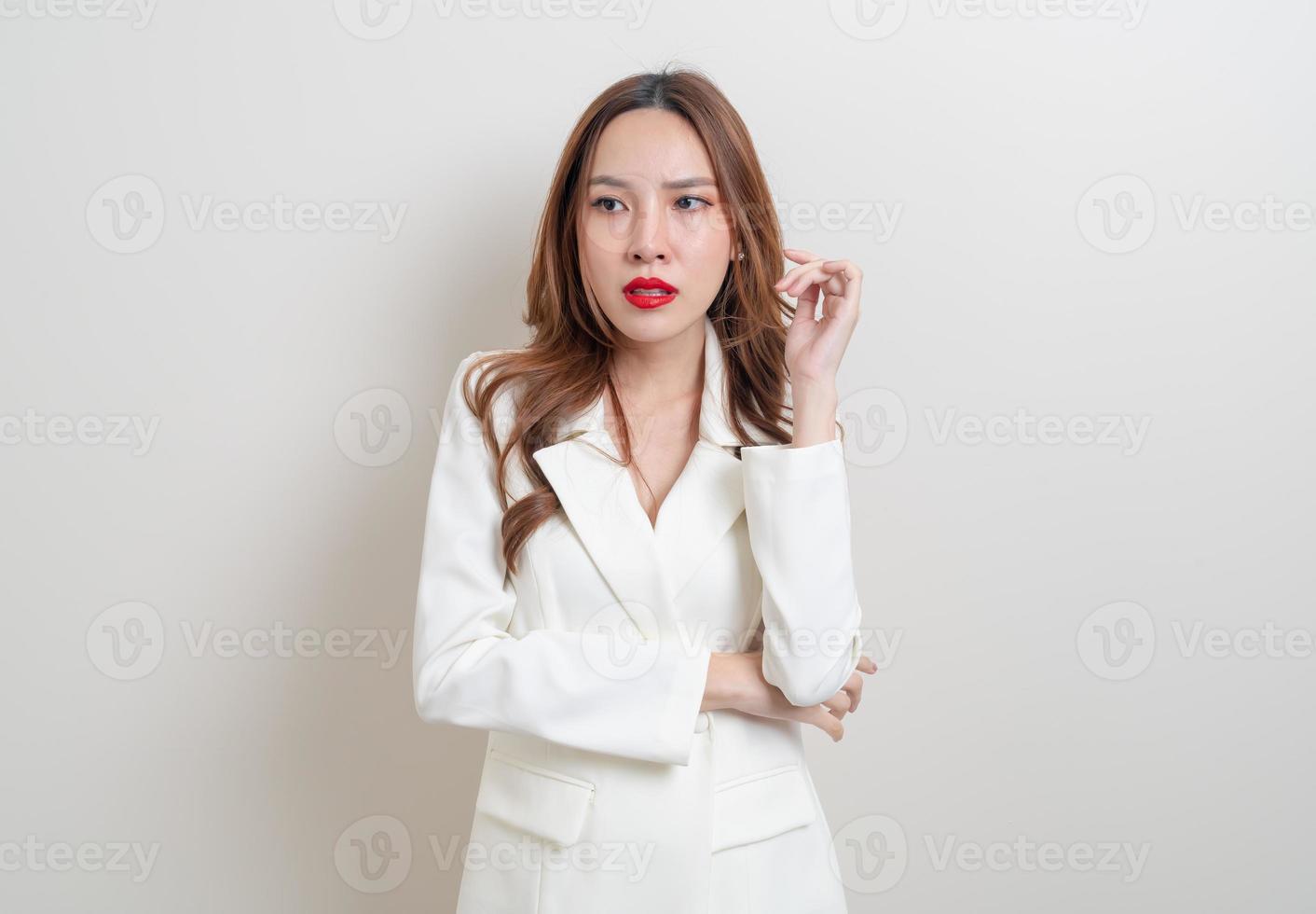 portrait beautiful woman angry, stress, worry or complain photo