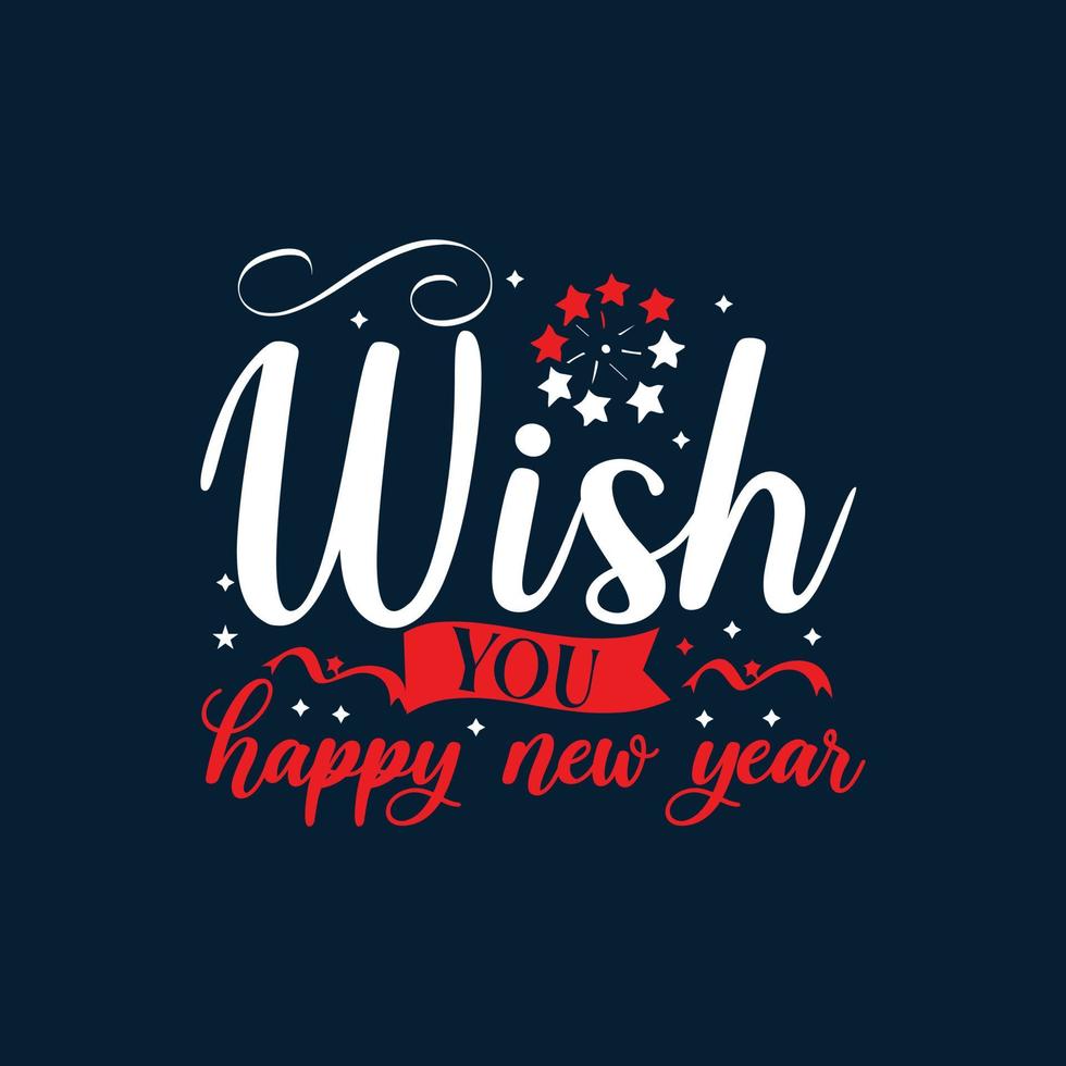 Wish you happy new year typography vector 3736726 Vector Art at Vecteezy