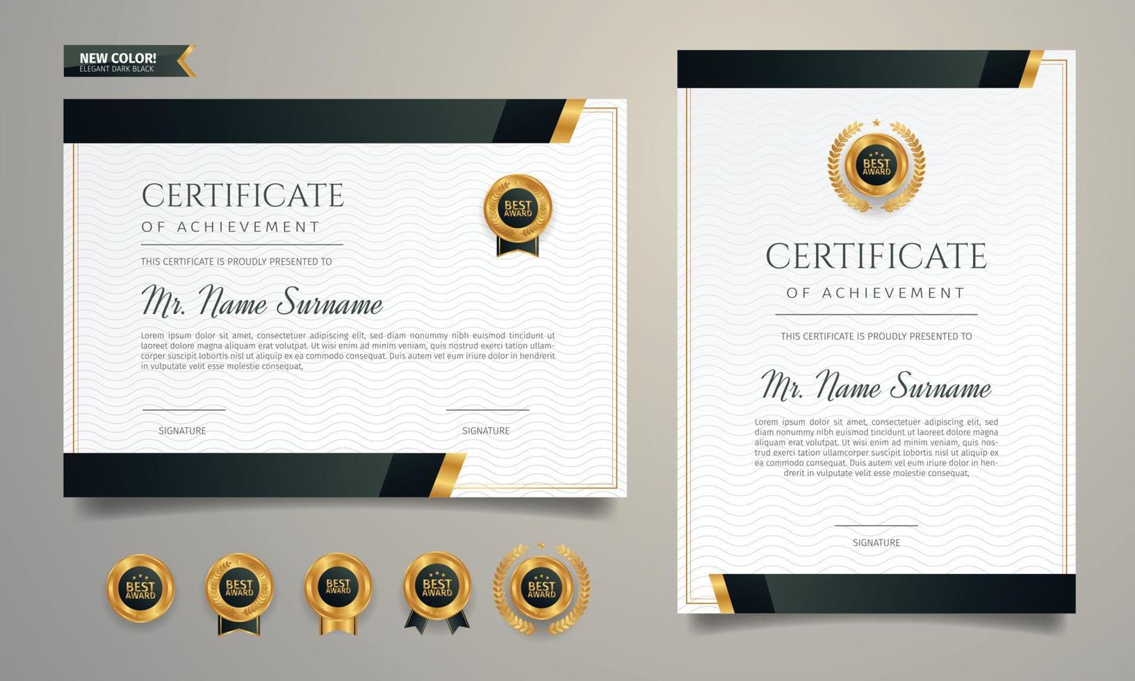 Black and gold certificate of appreciation border template vector