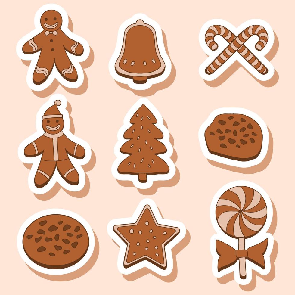 christmas cookies sticker vector illustration