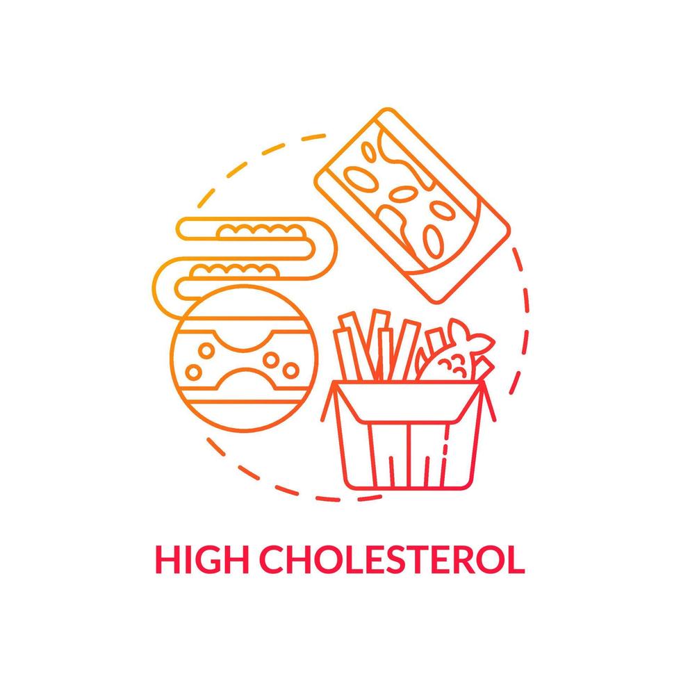 High cholesterol concept icon vector