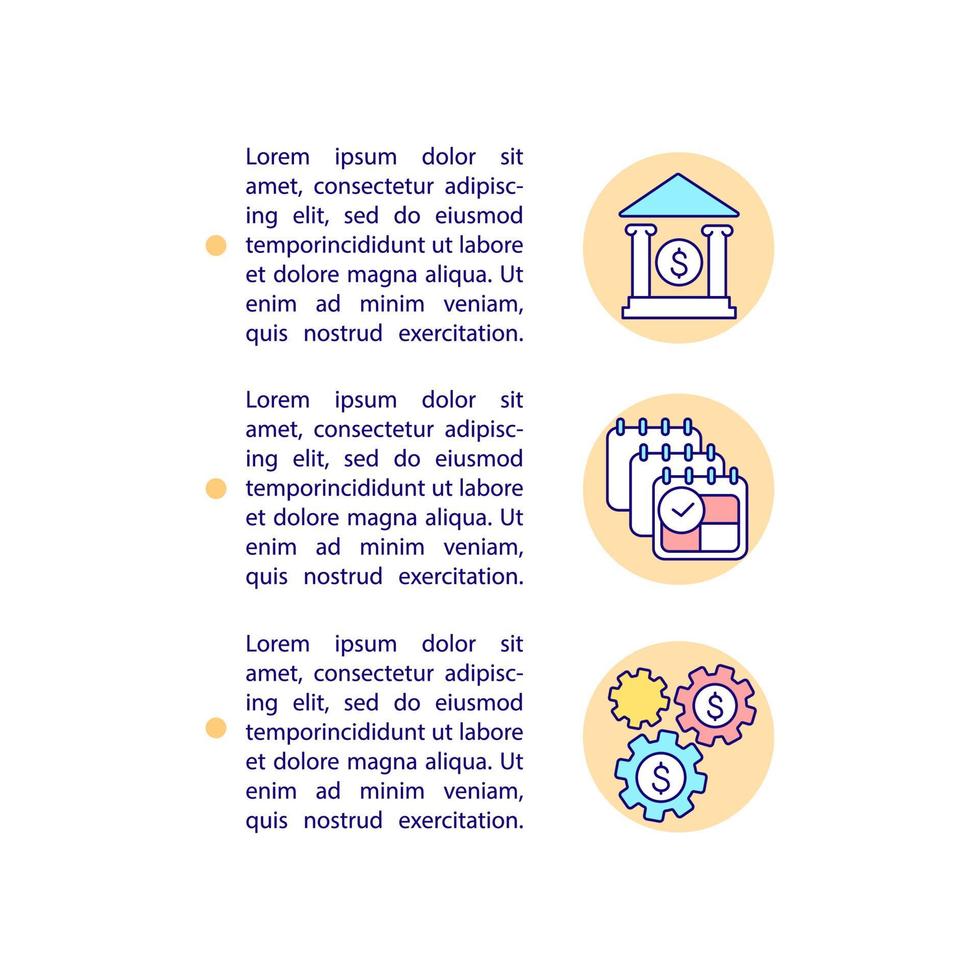 Utilice iconos de línea de concepto de fondos de RSE transferidos con texto vector