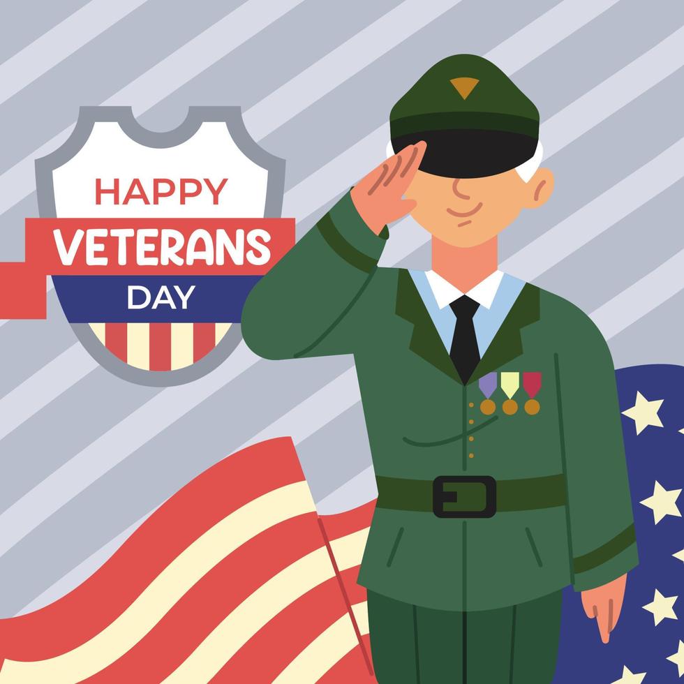 Flat Design Veterans Day vector