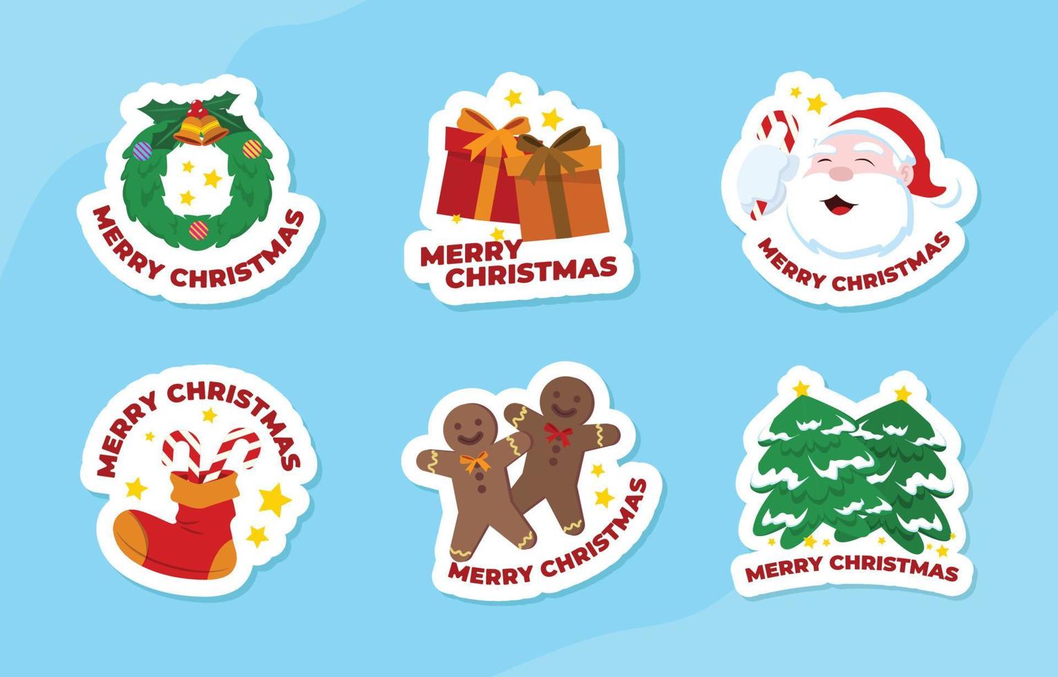 Christmas Sticker Set vector