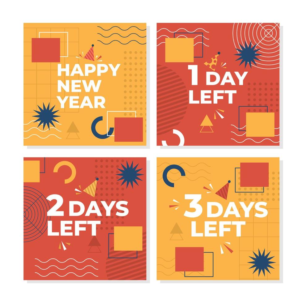 New Year Count Down Social Media vector