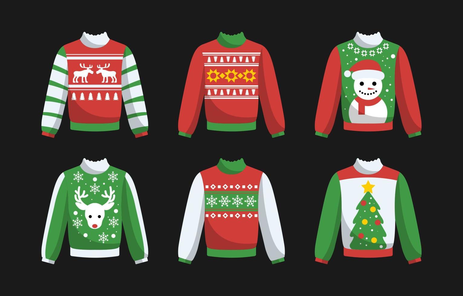 Ugly Sweater Sticker Set vector