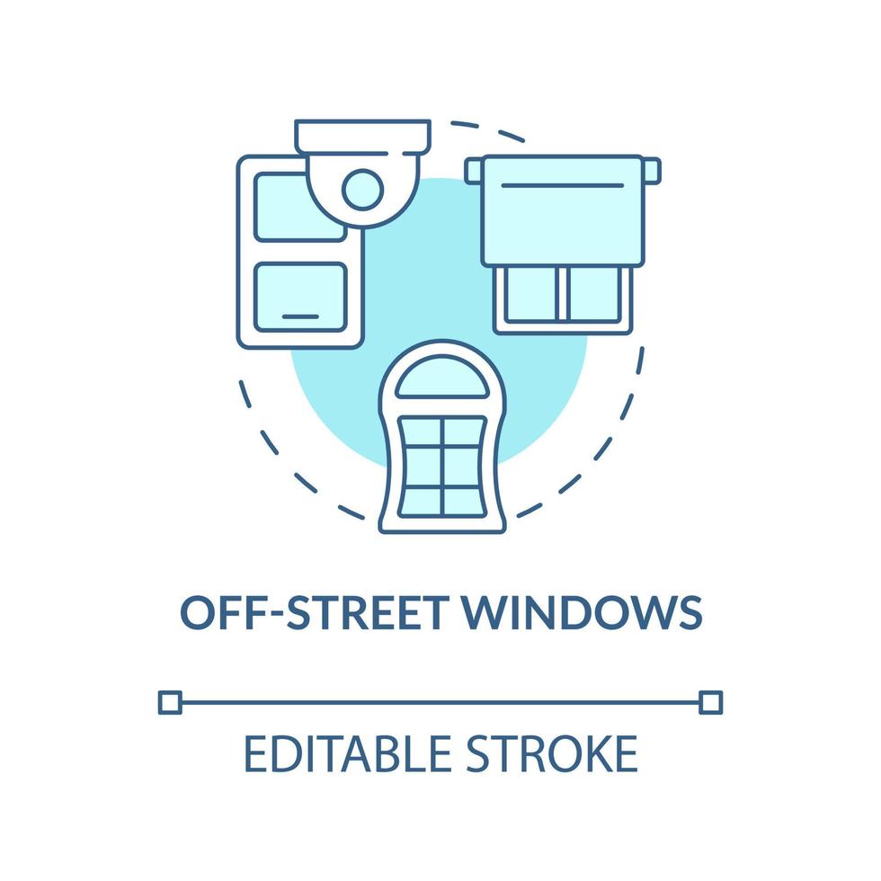Off street windows blue concept icon vector