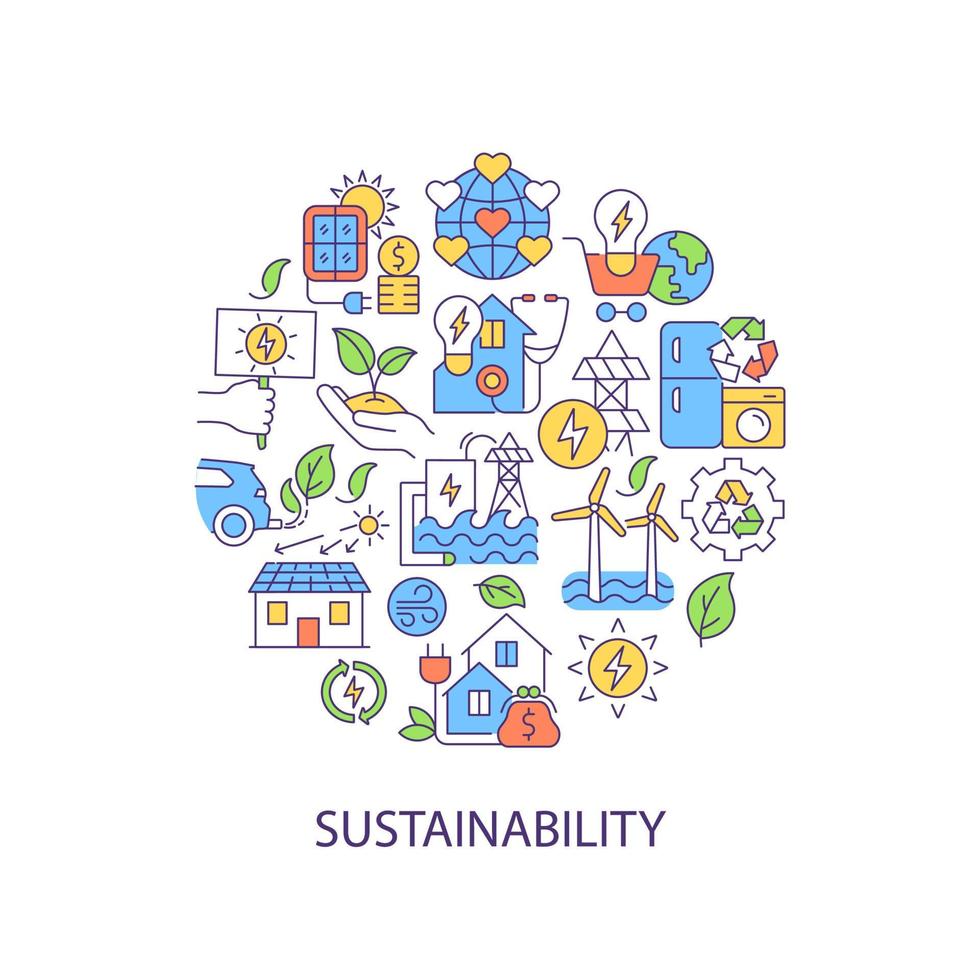 Sustainability abstract color concept layout with headline vector