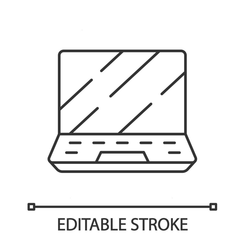 Gaming laptop linear icon vector
