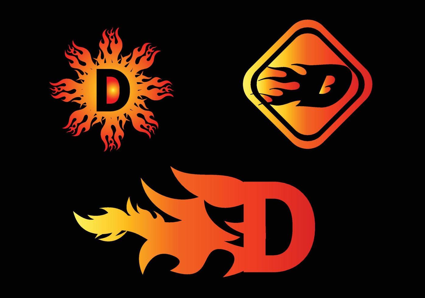 Fire D Letter Logo And Icon Design Template vector