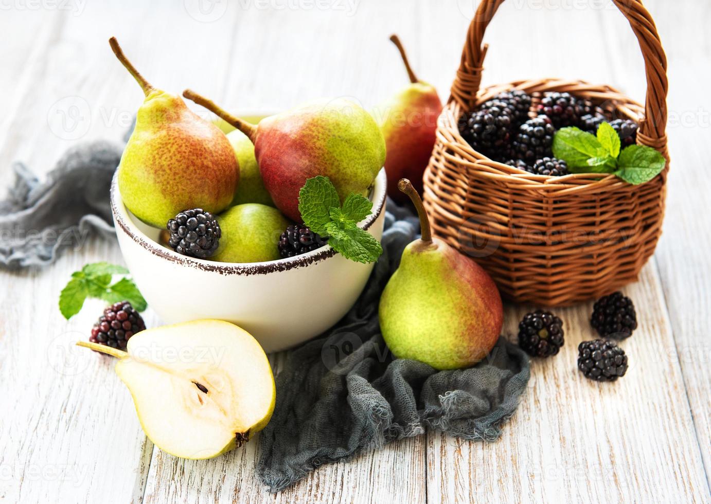 Pears on a bowl photo