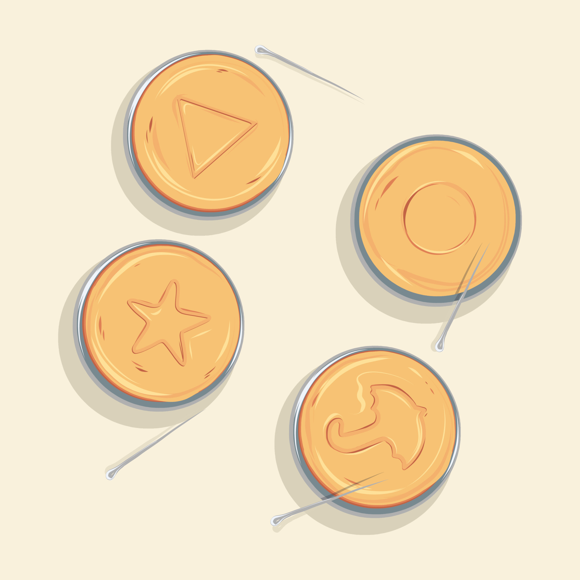 Dalgona Cookies from Honeycomb Squid Games. Fan Art Korean Series