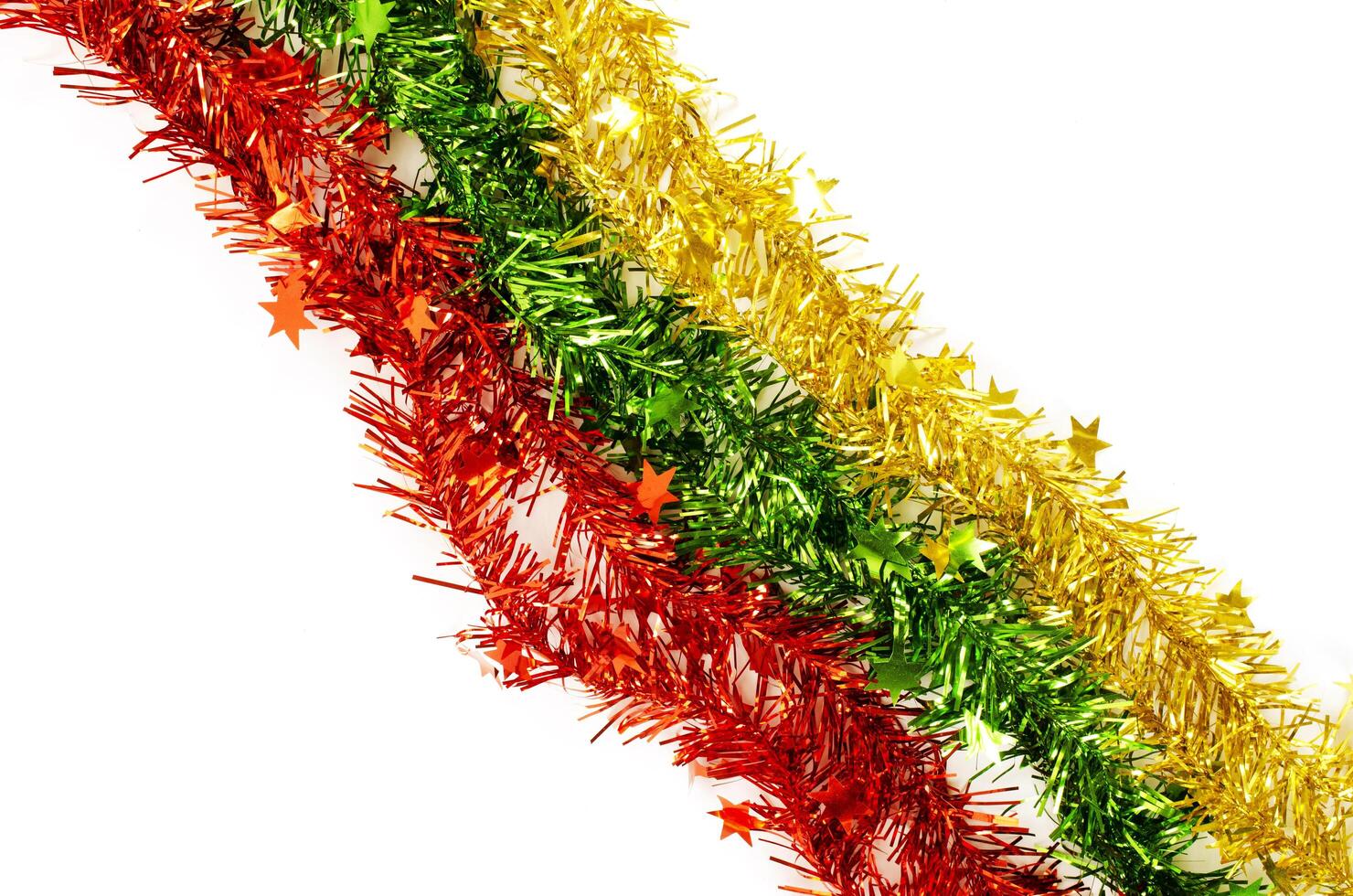 Yellow green red color christmas decoration on white backgrounds photo