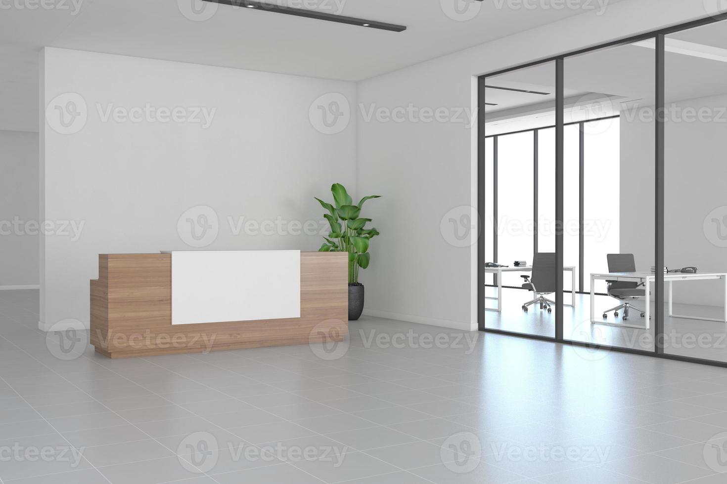 Office Reception Desk Mockup interior design photo