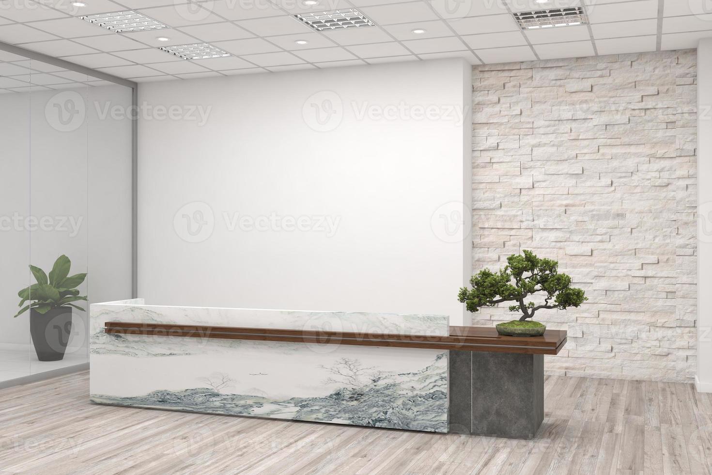 Office Reception Desk Mockup interior design photo