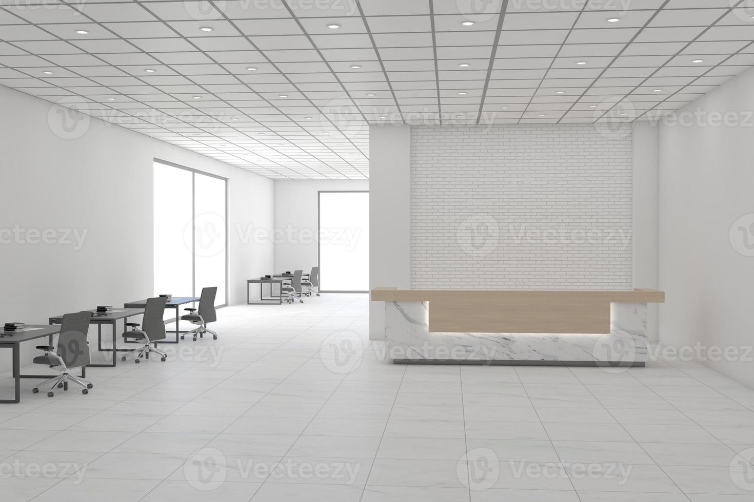 Office Reception Desk Mockup interior design photo