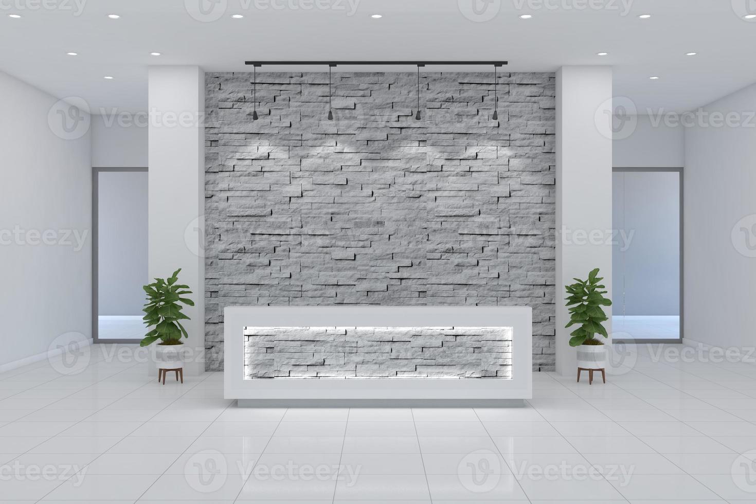 Office Reception Desk Mockup interior design photo