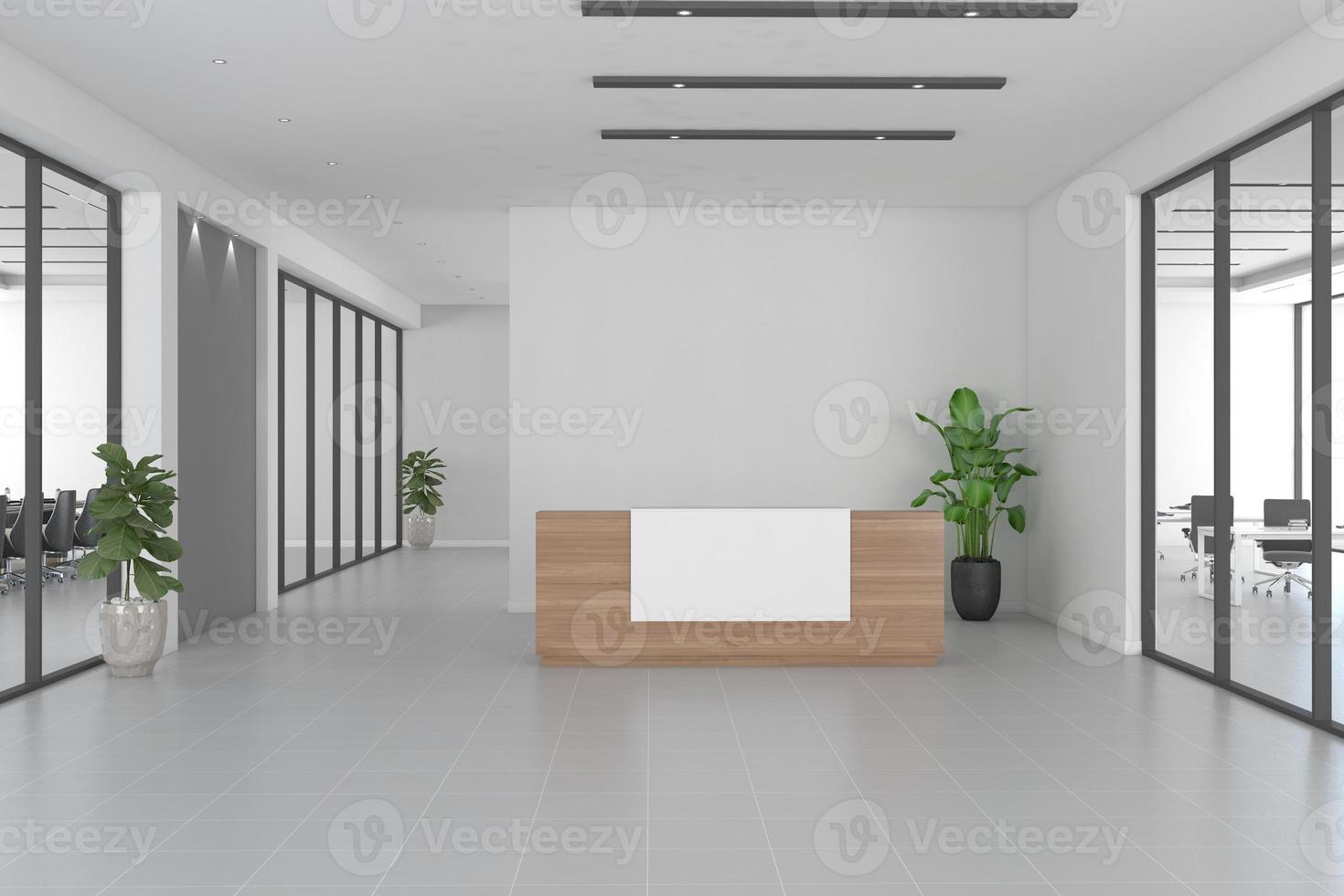 Office Reception Desk Mockup interior design photo