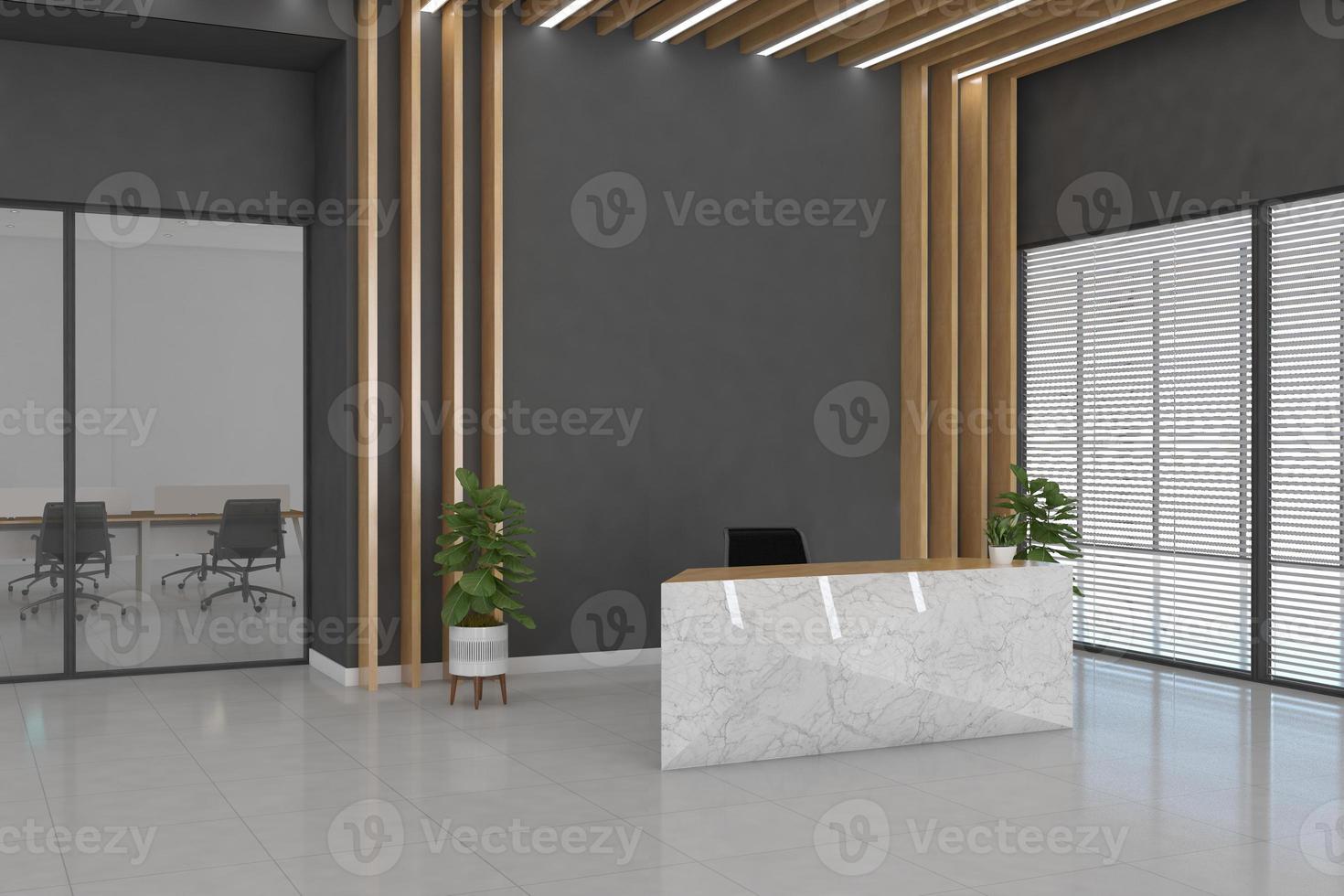 Office Reception Desk Mockup interior design photo