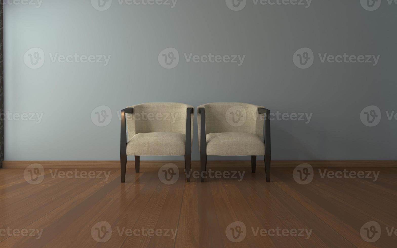3D Rendered of Interior Modern Living Room with Sofa - Couch and Table Realistic Mockup photo
