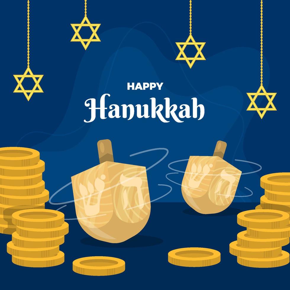 Flat Hanukkah Dreidel vector
