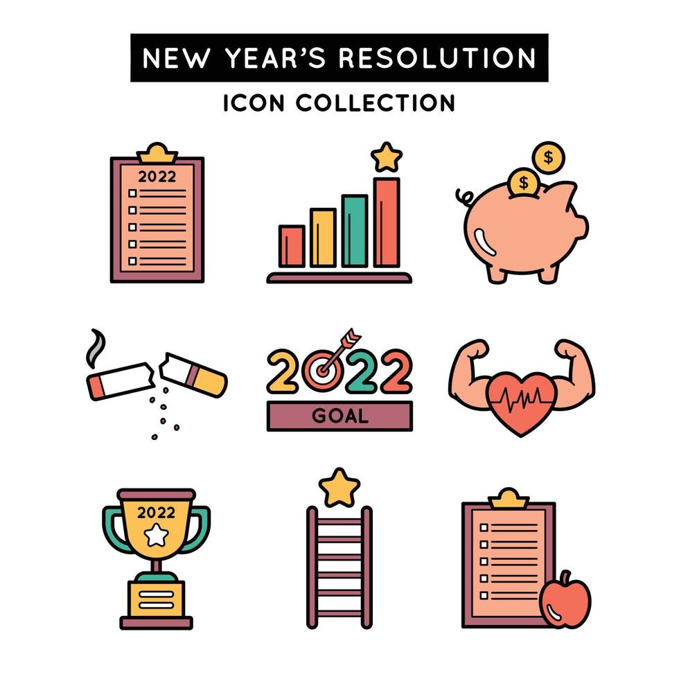 Attainable New Year Resolution To Have Better Life vector
