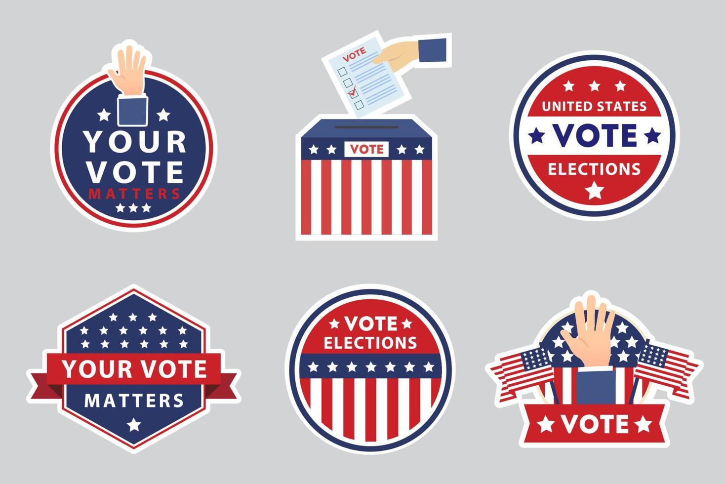 US General Election Day Stickers vector