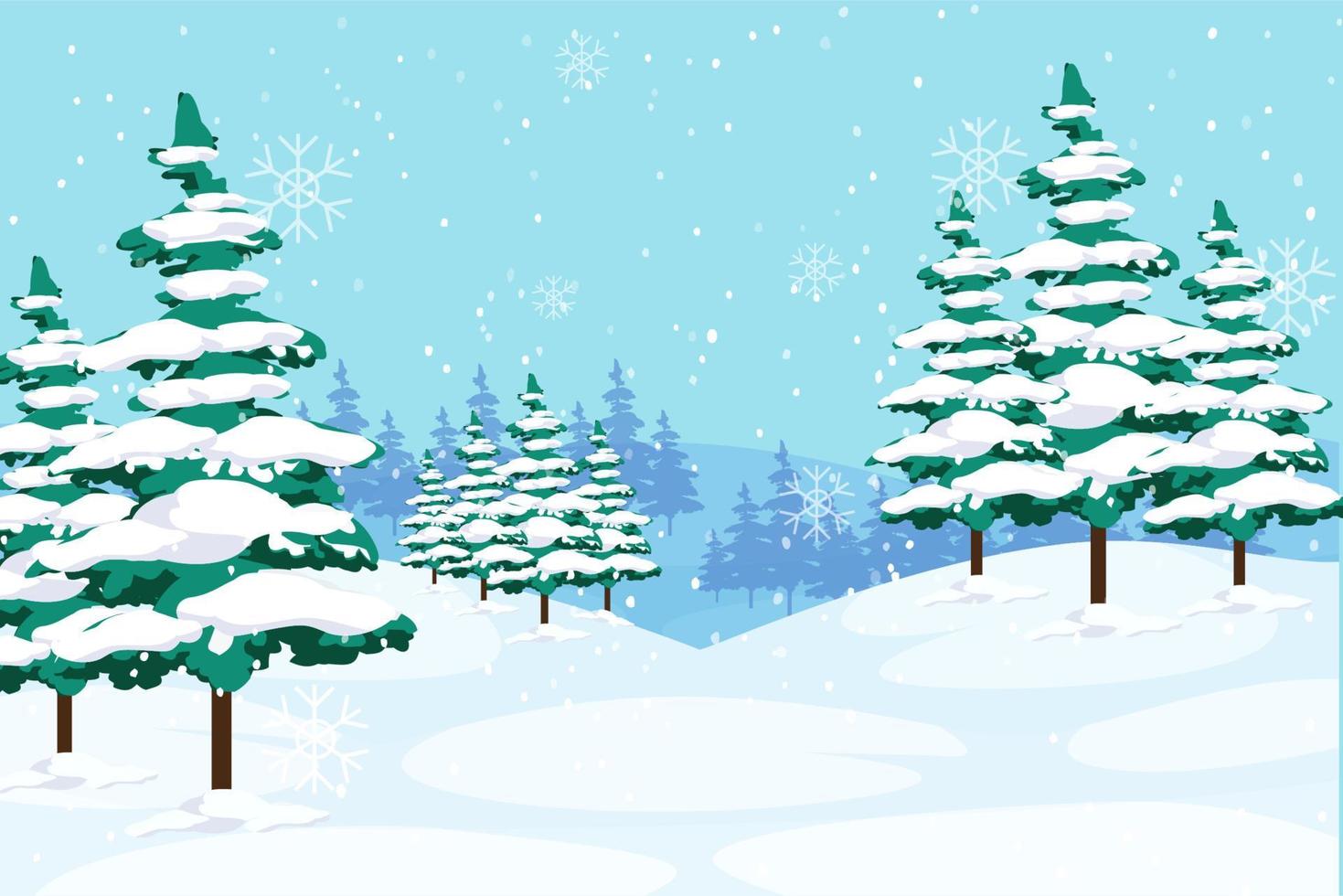 Winter Forest Environment Scenery vector