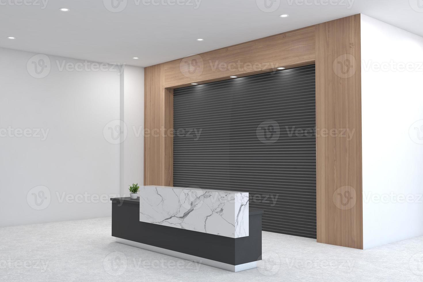 Office Reception Desk Mockup interior design photo