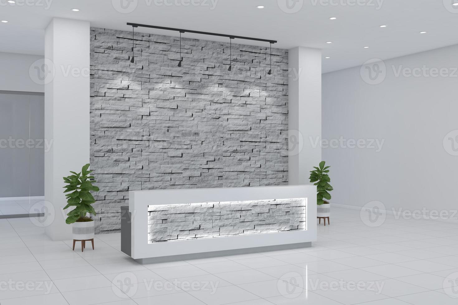 Office Reception Desk Mockup interior design photo