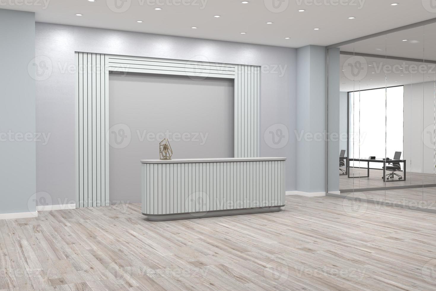 Office Reception Desk Mockup interior design photo