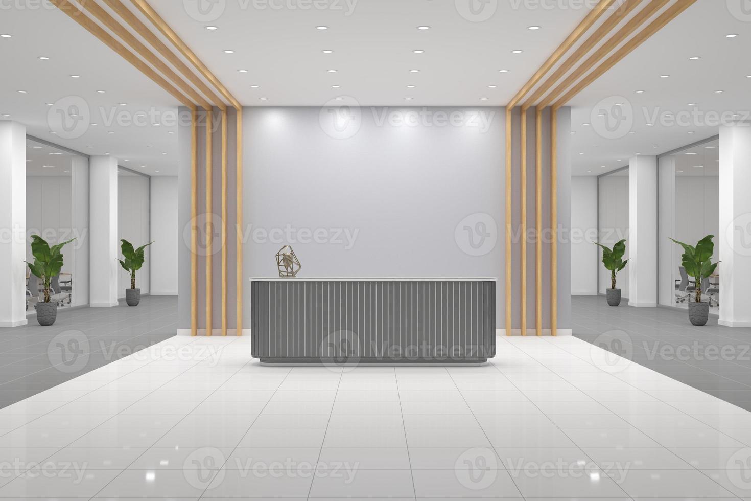 Office Reception Desk Mockup interior design photo