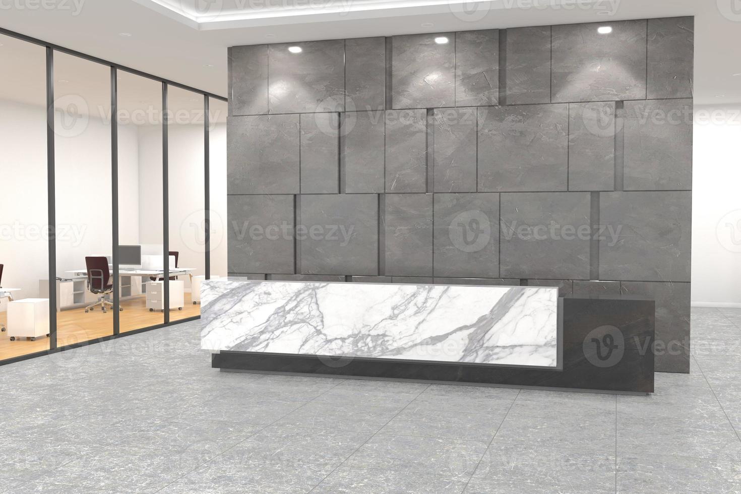 Office Reception Desk Mockup interior design photo