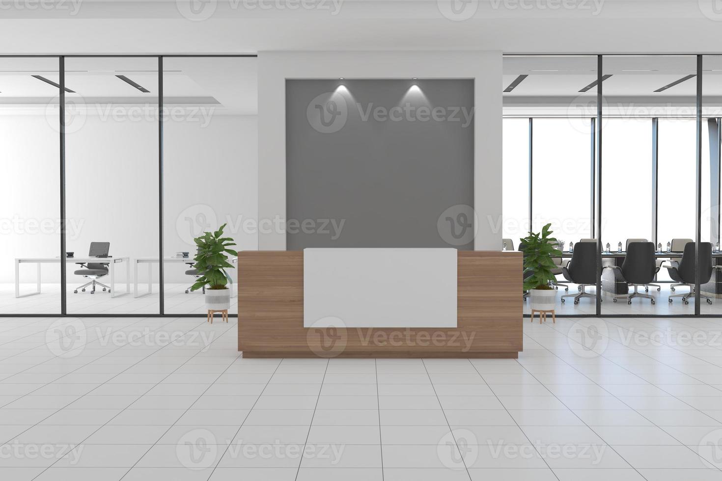 Office Reception Desk Mockup interior design photo