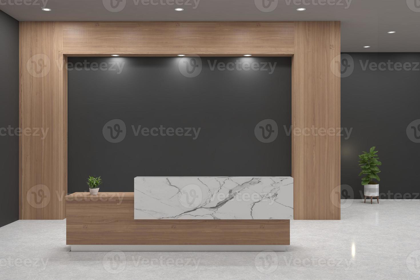 Office Reception Desk Mockup interior design photo